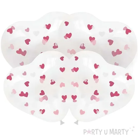 balony z konfetti serce folat 12 4 szt