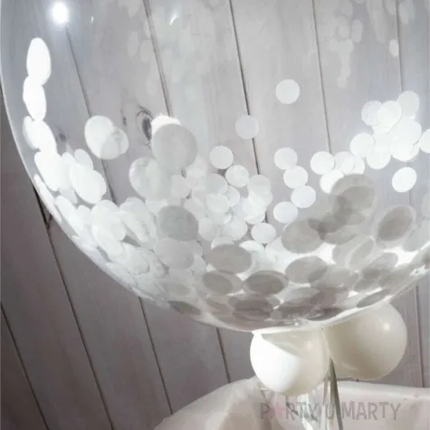 balony z konfetti transparentne bialy partypal 12 5 szt