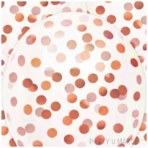 balony z konfetti transparentne rozowe zloto jix 12 5 szt