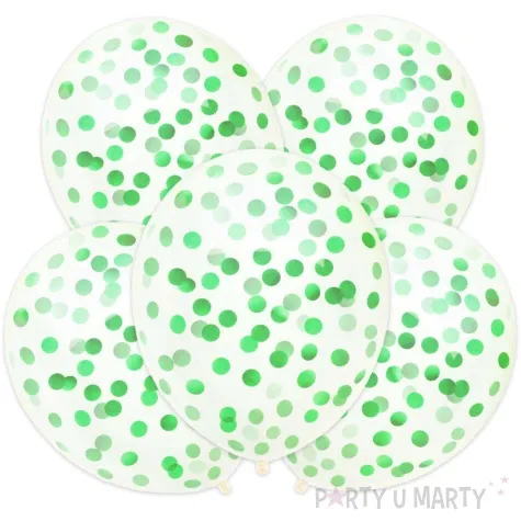 balony z konfetti transparentne zielony partypal 12 5 szt