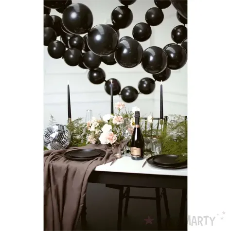 balony z lacznikiem czarny partydeco 13 20 szt