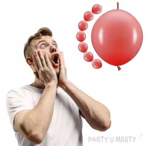 balony z lacznikiem czerwony partydeco 11 20 szt