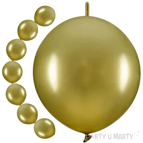 balony z lacznikiem zloty partydeco 13 20 szt