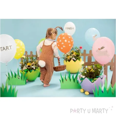 balony zajac wielkanoc pastel mix partydeco 12 7 szt
