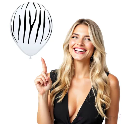 balony zebra paski bialy pastel qualatex 11 25 szt