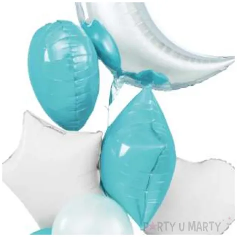 balony zestaw imprezowy bialo srebrno blekitny partypal