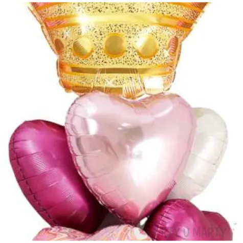 balony zestaw imprezowy z korona zloto rozowy partypal