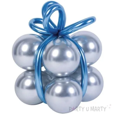 balony zestaw prezent srebrne partypal 8 szt
