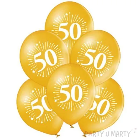balony zlote gody 50 rocznica slubu zloty metalik belbal 10 6 szt