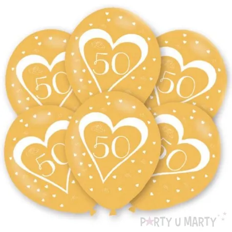 balony zlote gody rocznica slubu zloto amscan 11 6 szt