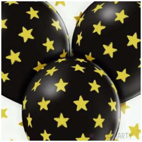 balony zlote gwiazdki mix belbal 12 6 szt