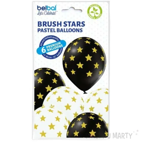 balony zlote gwiazdki mix belbal 12 6 szt