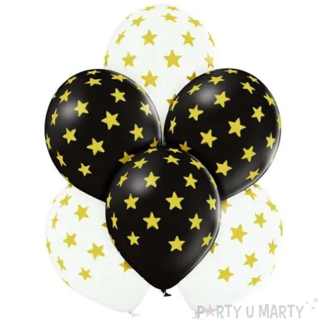 balony zlote gwiazdki mix belbal 12 6 szt