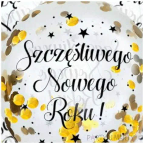 balony zlote konfetti sylwester transparentne dekoracje polska 12 5 szt