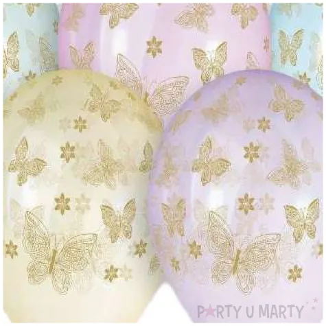 balony zlote motylki gemar 13 5 szt