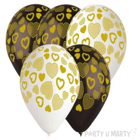 balony zlote serca 13 gemar 5 szt
