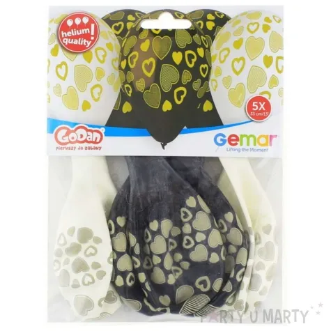 balony zlote serca 13 gemar 5 szt