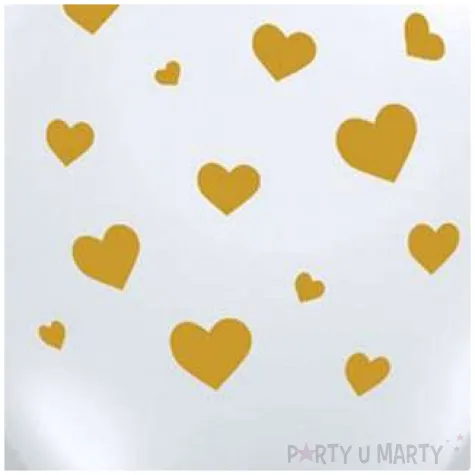 balony zlote serduszka transparentne qualatex 11 25 szt