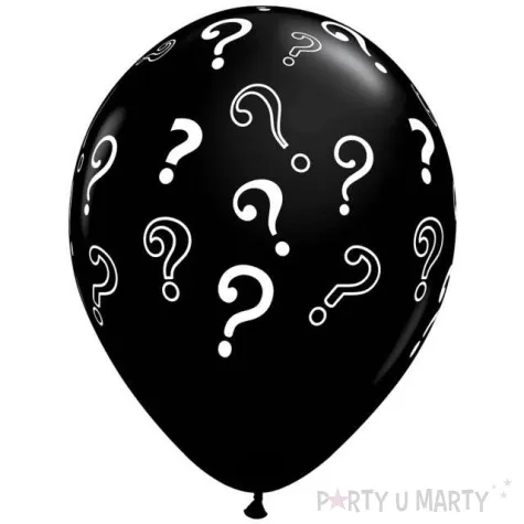 balony znaki zapytania czarne qualatex 16 50 szt