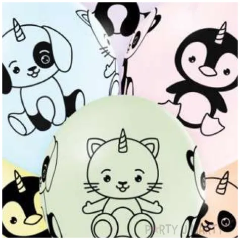 balony zwierzatka jednorozce mix belbal 12 6 szt