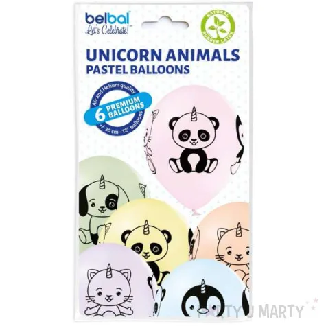 balony zwierzatka jednorozce mix belbal 12 6 szt