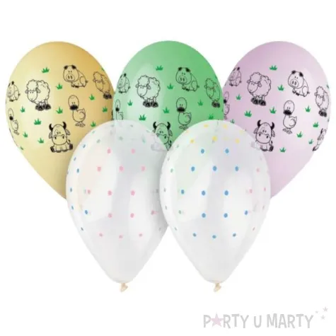 balony zwierzatka z farmy 13 gemar 5 szt