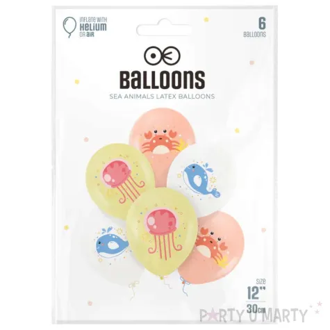 balony zwierzeta morskie mix partypal 12 6 szt