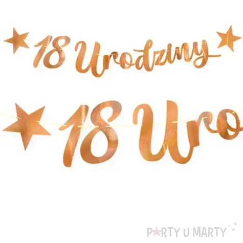 baner 18 urodziny rozowe zloto dekoracjepolska 100 cm