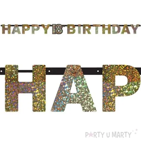 baner 18 urodziny sparkling celebrations gold amscan 213 cm