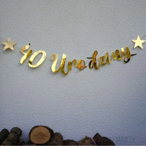 baner 40 urodziny zloty dekoracjepolska 100 cm