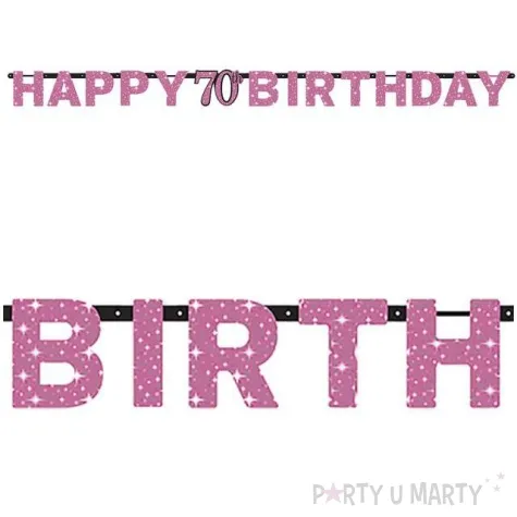 baner 70 urodziny sparkling celebrations pink amscan 213 cm