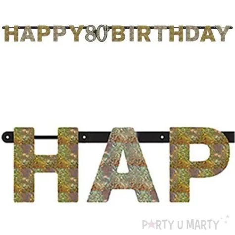 baner 80 urodziny sparkling celebrations gold amscan 213 cm