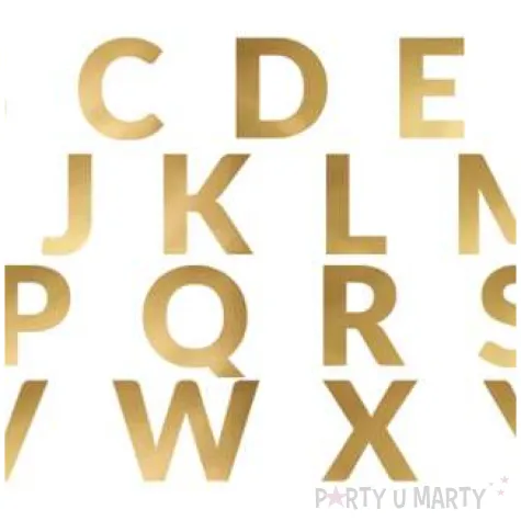 baner alfabet literki zloty partydeco 14cm x 63szt