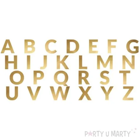 baner alfabet literki zloty partydeco 14cm x 63szt