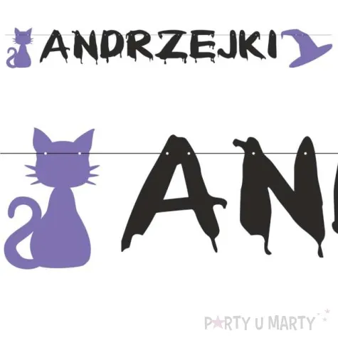 baner andrzejki fioletowo czarny 1 5 m