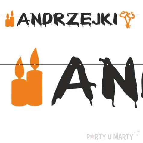 baner andrzejki pomaranczowo czarny 1 5 m