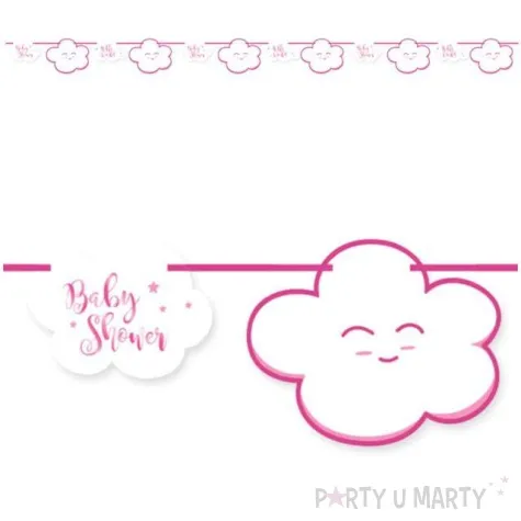 baner baby shower chmurki rozowy folat 400 cm