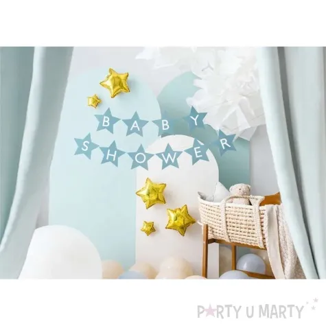 baner baby shower gwiazdki niebieski partydeco 290 cm