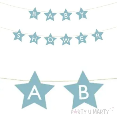 baner baby shower gwiazdki niebieski partydeco 290 cm