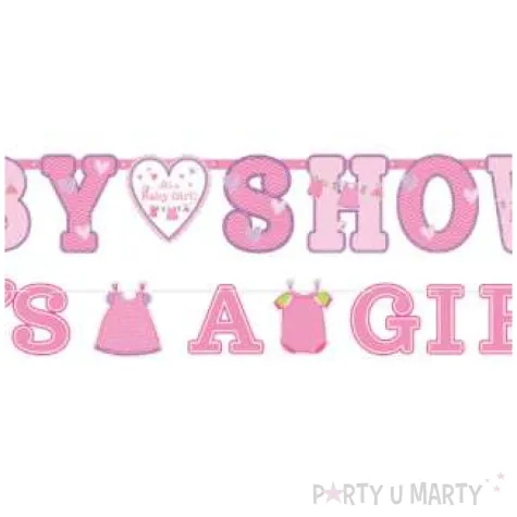 baner baby shower its a girl rozowy amscan 256 cm 2 szt