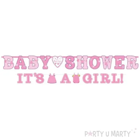 baner baby shower its a girl rozowy amscan 256 cm 2 szt