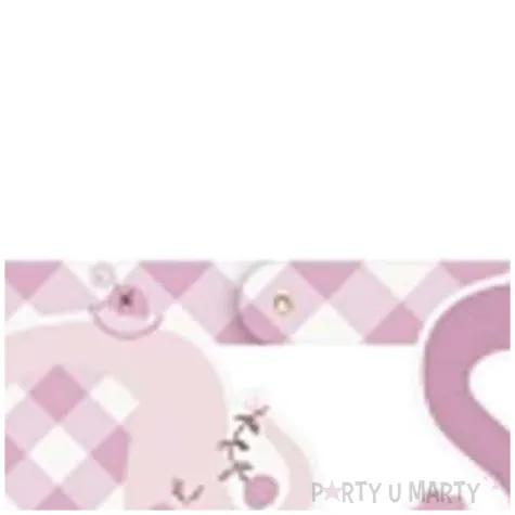 baner baby shower sloniki i kwiatki rozowy unique 160 cm