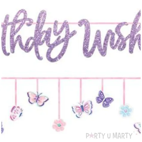 baner birthday wishes barwne motyle amscan 365 cm