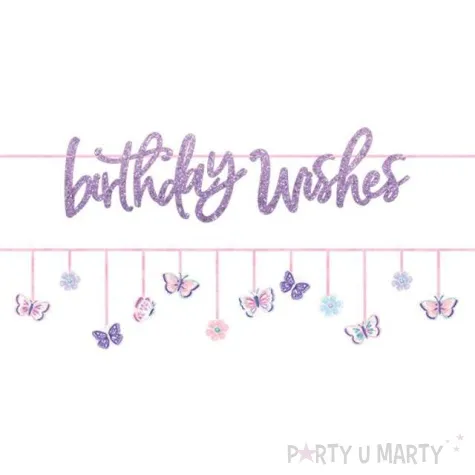 baner birthday wishes barwne motyle amscan 365 cm