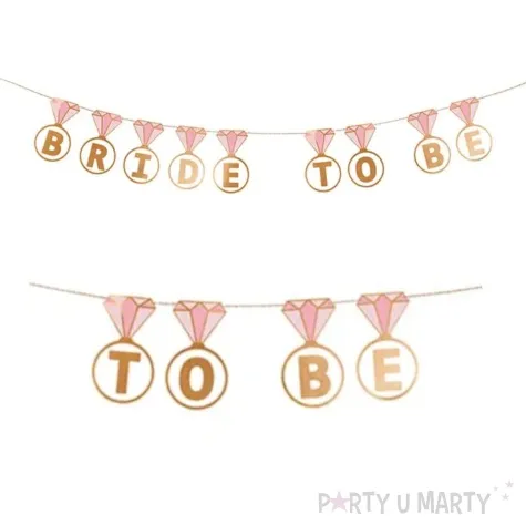 baner bride to be pierscionki partydeco 250 cm