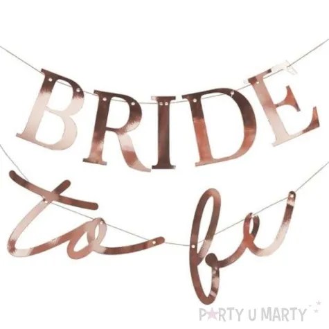 baner bride to be rozowezloto godan 200x150cm