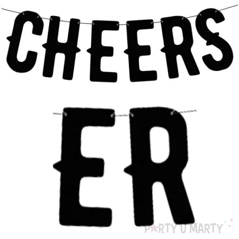 baner cheers czarny partydeco 50 cm