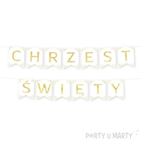 baner chrzest swiety bialy partypal 160 cm