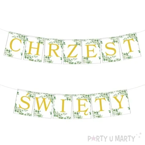 baner chrzest swiety listki bialy partycollection 3 5 m
