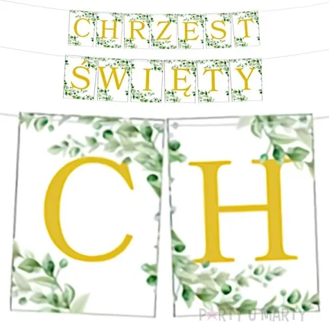 baner chrzest swiety listki bialy partycollection 3 5 m